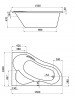 Ванна акриловая Ибица правая 150*100 Сантек